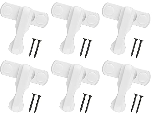 Lpraer 6er Fenstersicherung Kindersicherung Fenster Türbegrenzer Sash Jammer Fensterriegel Fensterschloss Aluminiumlegierung T-Schloss Sicherheitsschloss für UPVC/PVC Fenster Balkon Tür, Weiß