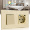 BSEED Lichtschalter mit Steckdose 1 Fach 2 Wege,Wandschalter mit 16A Schuko Steckdose mit USB Anschluss (Max. 2.1A) Typ C Port Gold,Physische Unterputz Wechselschalter mit Steckdose- 157mm