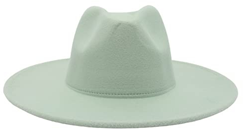 Faringoto Fedora-Hut für Damen, Winter, luxuriös, für Damen, mintgrün, Einheitsgröße