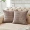 FY FIBER HOUSE 2er Set gemütliche Gestreifter Kordsamt Kissenbezüge Kissenhülle, dekorative quadratische Zierkissenbezüge für Couch, Bett, Sofa, 45x45cm, Taupe