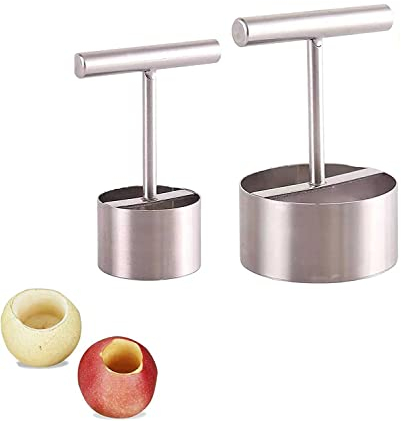 LUCKKY 2PCS Edelstahl Obstkernentferner, Multifunktions-Apfel-Birnen-Kerntrenner, Apfelentkerner, Edelstahl Apfelausstecher, Küchenwerkzeug, Silber