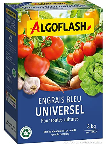 ALGOFLASH Engrais Bleu Universel pour Toutes Cultures, 3 kg, EBLE3N