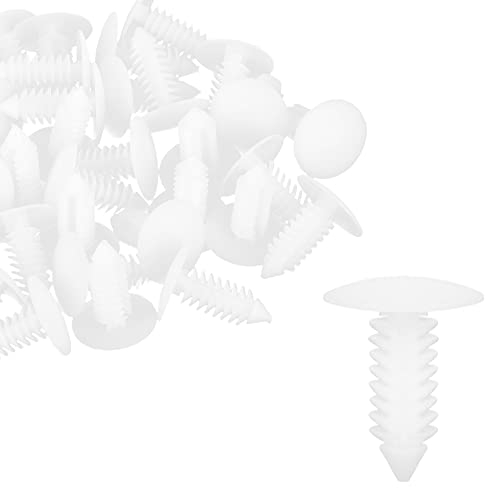 A ABSOPRO 40 Satz Auto 6.5mm Loch Durchm. Bolzen Nieten Clip Plastik Weiß
