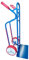 RLW Profi Stahlrohr Sackkarre Stapelkarre Jumbo 250 kg - Schaufel 280x470 mm - Made in EU - kein Asien-Import (Räder nach Ihrer Wahl) (PU-Rad rot/PVC-Speichenfelge weiß/Rollenlager)