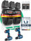 Adlerfokus Wandhalterung für Bosch Power-for-All Akkus & Ladegeräte [Made in Germany] Bosch Akkuhalter mit Premium Montagematerial - 33 x 28cm Akku Wandhalterung für Ordnung in der Werkstatt