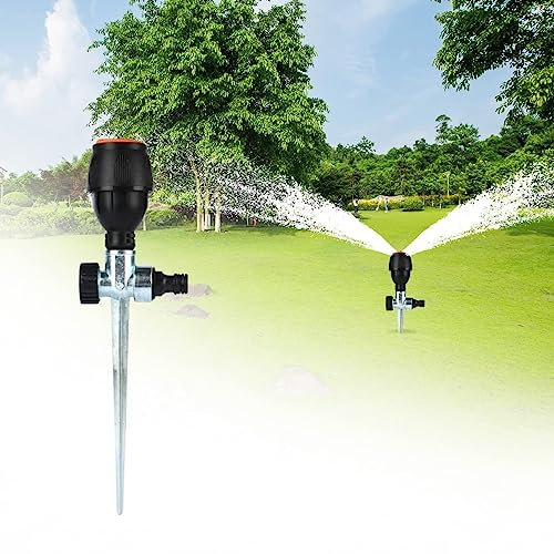 Tripod Automatic Rotating Sprinkler, 360‑Degree Rotating Sprinkler Automatic Watering Sprinkler with Tripod, Garden Irrigation Rotating Arm Sprinkler for Yard, Garden, Lawn (Size : Metal Model)