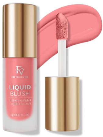 FV Hochpigmentiert Liquid Blush,Natürliches Rouge mit Leichter Creme, Langanhaltend und Dewy Finish Blush Flüssig für Gesunder Makeup Look (Cheer)