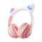 SH-RuiDu Kabellose Kopfhörer für Kinder, tragbar, Bluetooth 5. 0, kabelloser Kopfhörer, RGB-LED, Katzenohr, Over-Ear-Kopfhörer, faltbar, mit AUX 3, 5-mm-Mikrofon für Mädchen, Jungen, Erwachsene,
