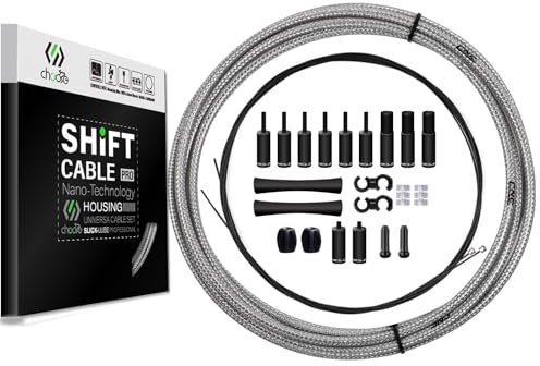 CNC Bike Shifter Cable Set for Shimano/SRAM,Road Bike Derailleur Cable，Gear Cable Housing Coated Braided & Teflon Inner line for Bicycle/Mountain Bike（Black/Gold/Silver/Titanium Silver）