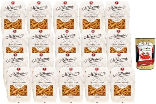 Italian Gourmet Bundle 20x Gemelli N°80 500g + Italian Gourmet Polpa – italienische Pasta aus 100% italienischem Hartweizen, Bronze gezogen