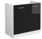 Vicco Spülenunterschrank R-Line, Schwarz Hochglanz/Weiß, 80 cm ohne Arbeitsplatte