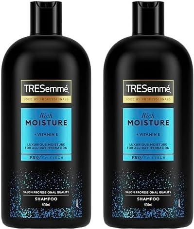 TRESemmé Rich Moisture Shampoo all-day hydration with vitamin E for dry, damaged hair 900 ml (Pack of 2)