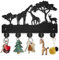 MAYJOYDIY Porte-manteau mural en bois avec motif girafe africaine, 30 × 20 cm, crochets muraux décoratifs en forme de cerf, 5 crochets en alliage, motif arbre animal, noir pour cadeaux, entrée,