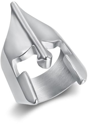 Hokech Retro Spartan Hero Helm Ringe für Männer Kreativer Matte Ring Punk Rock Rap Ringe für männliche Mode Individualität Ornamente Geschenke
