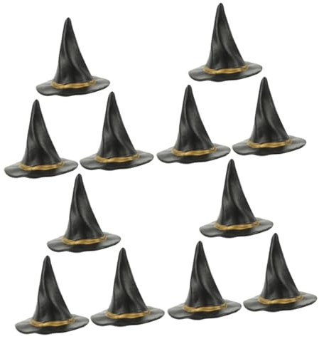 COLLBATH 12 Stück Mini Hexenhüte Deko Halloween Party Favors Basteln Puppenhüte Winzige Hüte Für Puppenhaus