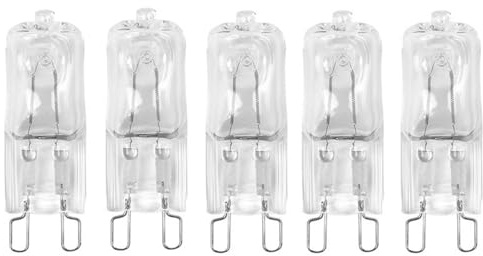 UGEFKMQ Kapseln Glühbirne G9 40W 230V Warmweiß Glühbirne G9 20W Halogenlampe Geeignet für Deckenlampen, Wandlampen Dimmbare 5PC 40W