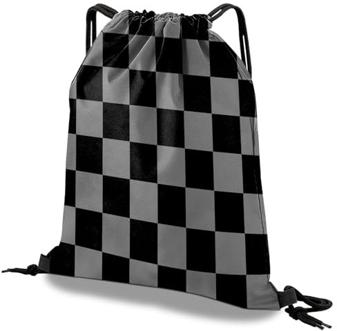 Deokke Rucksack mit Kordelzug,Wasserdicht Sportbeutel, für Sport, Gym, Strand Reisen,Nette ästhetische Sackpack Geeignet für Männer und Frauen (S12-Schwarz Grau)