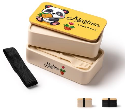 Generico Panda Portapranzo per Bambino Personalizzato con Foto Idea Regalo e Foto contenitore per il pranzo per bambina ragazza Scuola Asilo Elementari Medie Compleanno Natale LunchBox porta merenda