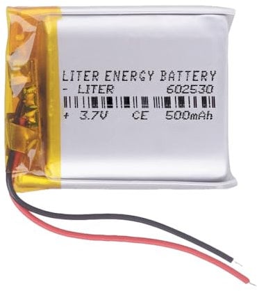 Battery 602530 LiPo 3.7V 500mAh 1.85Wh 1S 5C Liter Energy Battery for Electronics Rechargeable Portable Phone Smartwatch video light GPS - Not compatible for Radio Control 32x25x6mm (500mAh|602530)