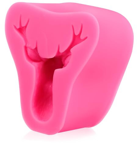 Garneck Moule en silicone tête d'élan de Noël Moule à gâteau Fondant Moule pour la pâtisserie DIY Couleur aléatoire Idéal pour le chocolat et projets de cuisine créatifs