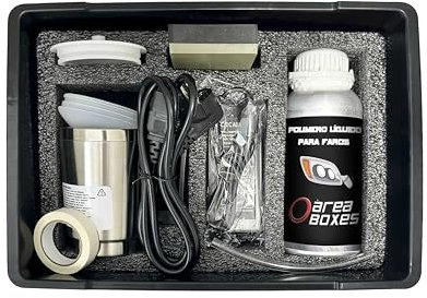 AREABOXES Kit Restauración De Faros De Coche con POLIMERO Liquido. Fácil Y Rápido, Kit Polímero Completo, Todo Lo Necesario para Restaurar Los Faros Completamente A Nuevos. (Low-Kit)