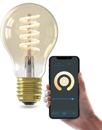 CALEX Smart LED Lampe, E27, A60, Gold Filament, warmweißes Licht, dimmbar, WLAN App- & Sprachsteuerung, 3er Pack