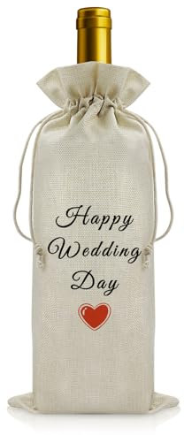 Wedding Party Decorations Wine Bags Wedding Gifts for Couple Wine Gift Bags Wine Bottle Bag Engagement Wedding Bridal Shower Present Bride and Groom to Be Present Wedding Day Keepsake for Him Her