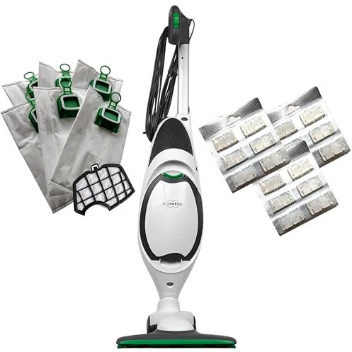 Aspirapolvere -FOLLETTO- VK150 NUOVA + SPAZZOLA HD50 - MOTORE da 60.000 giri/min, Sacco 2,5 L – COMPRESI: 2 Anni Sacchetti Compatibili + Filtri Motore e Profumi, SUPER SILENZIOSA - 74 dBA, 220-250 V
