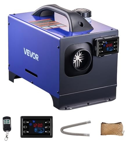 VEVOR Riscaldatore Diesel, 8 kW, DC 12 V/24 V, Riscaldatore d'Aria Diesel Portatile Tutto in Uno con Telecomando e Schermo LCD, Riscaldamento Rapido e Basso Rumore, Serbatoio Carburante da 5 L