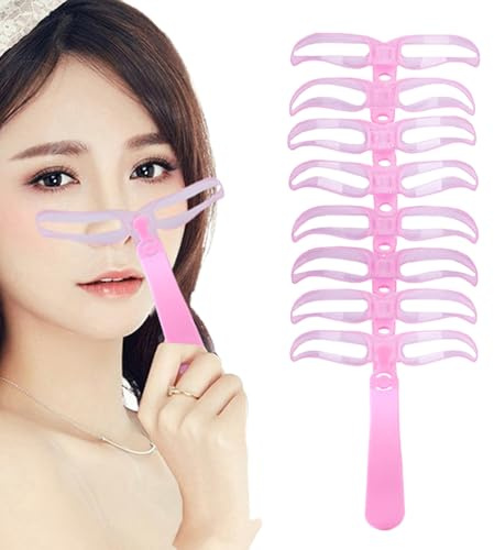 Ahuuen Sagome Sopracciglia Per Forma, Kit Riutilizzabile con 8 Forme per Modellare le Sopracciglia, Modellazione Riutilizzabile Lavabile Per Trucco Quotidiano Festa Serata
