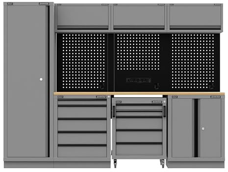 Sealey Superline PRO® Black Edition Modular Storage System Combo - Rubber Wood Worktop - APMSBESTACK02W