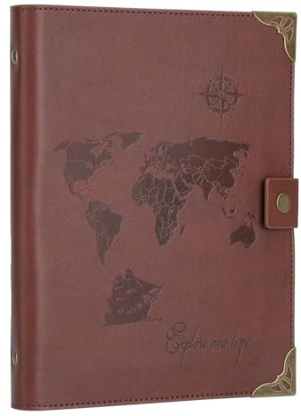 Aomiduo Jugendweihe Geschenke Weltkarte Notizbuch A5 Liniert 200 Seiten Hardcover Ringbuch mit 120 g/m² Tagebuch