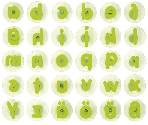 EDUPLAY 220-031 Riesenstempel Kleinbuchstaben, transparent/grün, 30-teilig (1 Set)