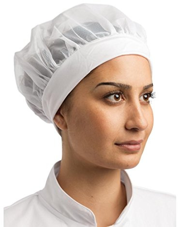 Whites Chefs Apparel B252 Comfy Hat, Net Top, Elasticated Headband, One Size