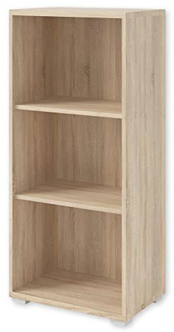 OFFICE LINE Aktenregal in Eiche Sonoma Optik - Halbhohes Standregal mit 3 offenen Fächern - Modernes Büromöbel Komplettset - 52 x 114 x 35 cm (B/H/T)
