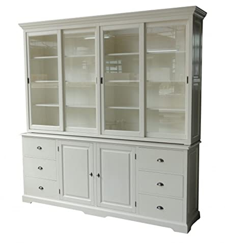 Casa Padrino Großer Shabby Chic Landhaus Stil Schrank mit 4 Türen und 6 Schubladen - Buffetschrank - Schrank Esszimmer