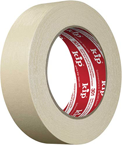 Kip Tape 301-30 Feinkrepp – Professionelles Malerkrepp – Imprägniertes Abdeckband zum Streichen & Lackieren – 30mm x 50m