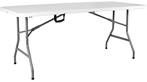 Home Discount Tisch, Plastik, weiß, 72x70x152