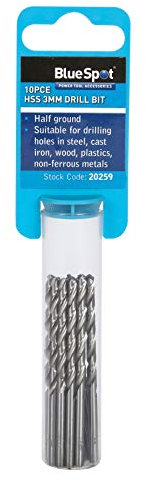 Bluespot 20259 10pce 3mm HSS Drill Set