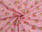 Minerva Kleiderstoff, Erdbeer-Blumendruck, Polycotton, Hellrosa, Meterware