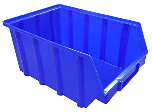 15 Stück Stapelboxen blau Gr.4 (222 x 340 x 157 mm) Kunststoff PP Sichtlagerkästen Stapelkästen ohne Aufhängevorrichtung