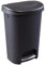 Rubbermaid Cubo de basura clásico de 50 litros con tapa y pedal de acero inoxidable, cubo de basura negro para cocina, hogar, oficina, garaje