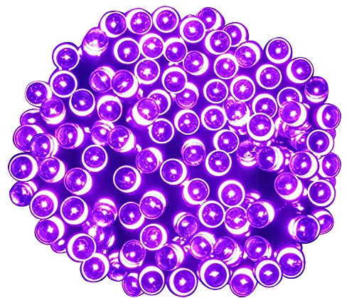 Tuokay, Innen Lichterkette mit Stecker, 23m 200 LED 8 Modi Wasserdicht Kette, Dekorative Girlande für Balkon Terrasse Hof Garten Weihnachtsbaum Party Fest Deko (Violett)
