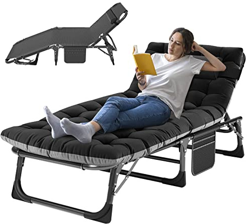 ABORON Camping Cot for Adult 28 Extra Wide, Heavy-Duty 1200D Oxford Cot for Sleeping, Portable Folding Camp Bed with Mat