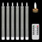 Eldnacele Graue LED-Kerzen, flackernd mit 10-Tasten-Fernbedienung, batteriebetrieben, flammenlose Kerzen, echtes Wachs, warmweißes Licht, 6 Stück, Weihnachtsdekoration, Heim- und Hochzeitsdekoration