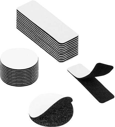 ERBO Klettband Selbstklebend Extra Stark, 30 Stück Selbstklebendes Klettband, Doppelseitig Klebend mit Schadensfrei und Befestigung Ohne Bohren für Wände Boden Tür Kunststoffe Gläser (Runden/Rechteck)