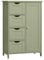 VASAGLE Badezimmerschrank, schmaler Badschrank, Beistellschrank, Kommode, mit 4 Schubladen, Schranktür, verstellbare Ablage, 30 x 55 x 82 cm, lorbeergrün LHC041C02