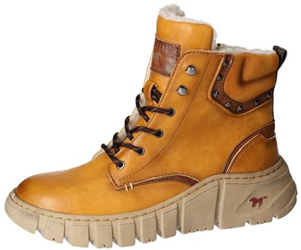 MUSTANG Damen Stiefelette Plateau Boot Warmfutter Nieten 1499-601