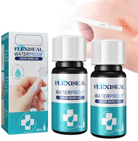 Benda liquida per ferite, 2 pezzi, colla impermeabile per tagli e graffi, gel curativo ad asciugatura rapida, pellicola protettiva traspirante, primo soccorso essenziale per lesioni minori, 10 ml