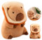 WDKXCN 30cm Capybara Kuscheltier, Capybara Plüschtier mit Tragbarer Toast Kopfbedeckung, Niedlichen Wasserschwein Kuscheltier, Plüschtier Spielzeug Geschenk for Kinder(Bread)